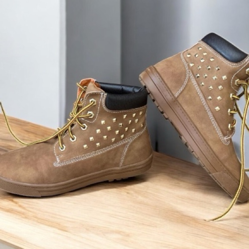Pastry Love High Top Dance Boot Sneaker US 9 Shoes Brown Studded Ankle Boots